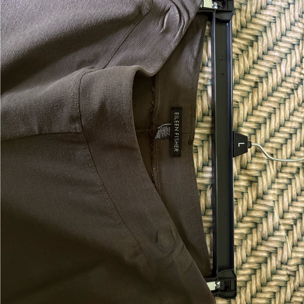 Eileen Fisher gray crepe straight leg pants